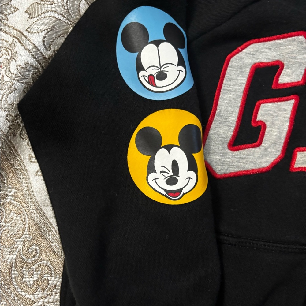 GAP Black Hoodie and Pants Set with Mickey Mouse EUC - Picture 2 of 4